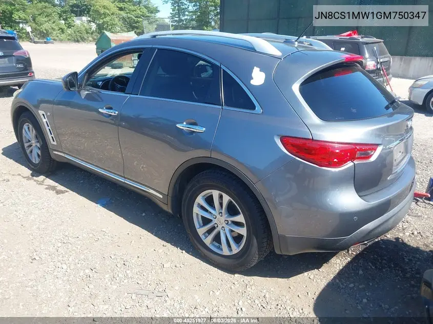 2016 Infiniti Qx70 VIN: JN8CS1MW1GM750347 Lot: 45251977