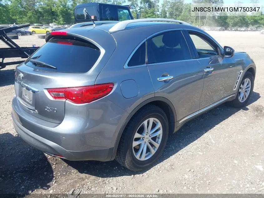 2016 Infiniti Qx70 VIN: JN8CS1MW1GM750347 Lot: 45251977