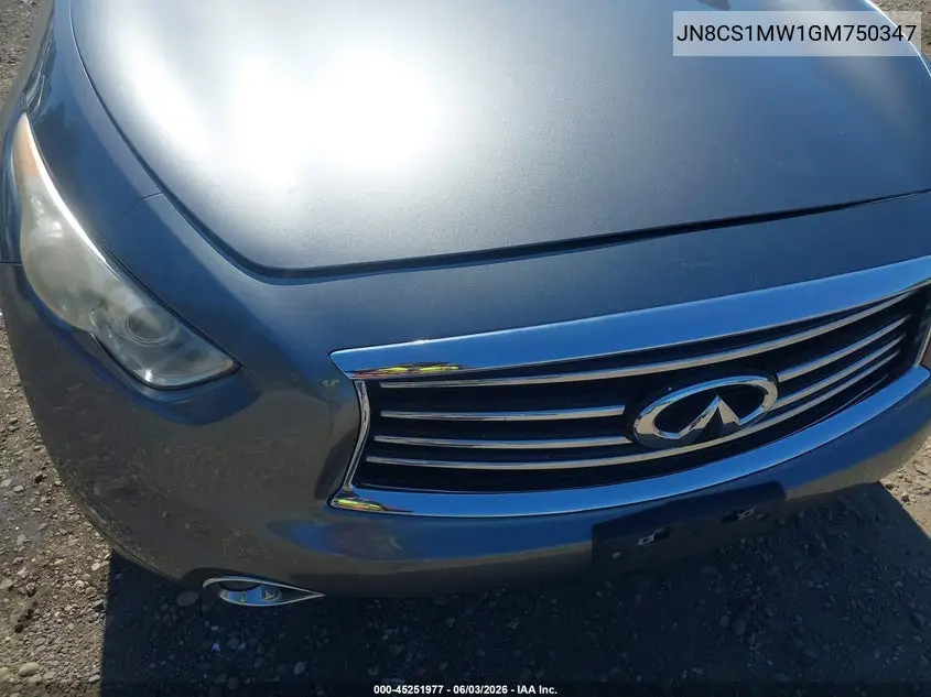 2016 Infiniti Qx70 VIN: JN8CS1MW1GM750347 Lot: 45251977