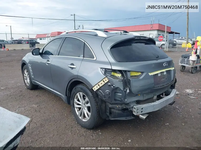 2016 Infiniti Qx70 VIN: JN8CS1MW2GM750468 Lot: 45291490