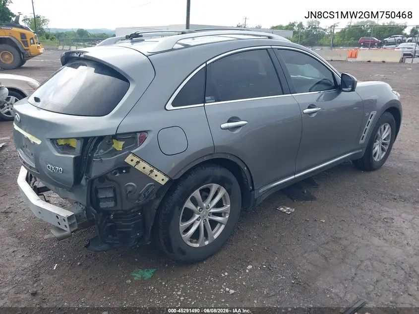 2016 Infiniti Qx70 VIN: JN8CS1MW2GM750468 Lot: 45291490