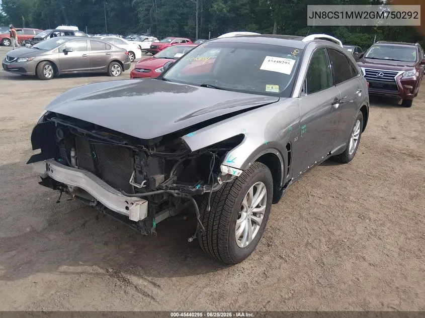 2016 Infiniti Qx70 VIN: JN8CS1MW2GM750292 Lot: 45440295