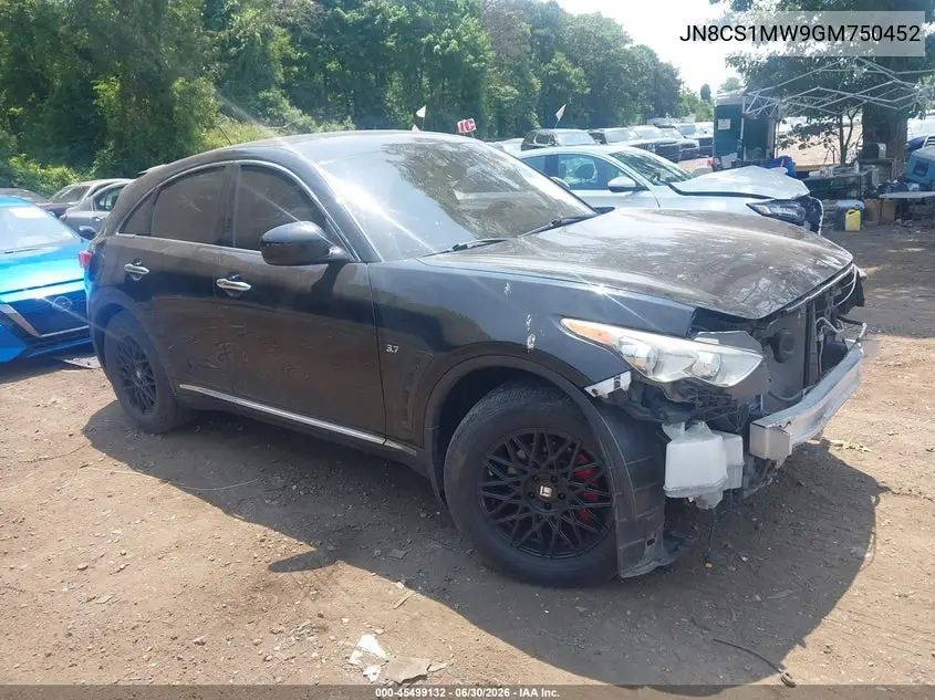 2016 Infiniti Qx70 VIN: JN8CS1MW9GM750452 Lot: 45499132