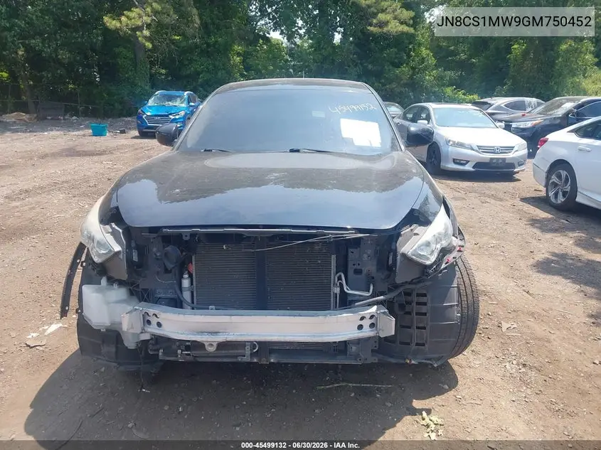 2016 Infiniti Qx70 VIN: JN8CS1MW9GM750452 Lot: 45499132