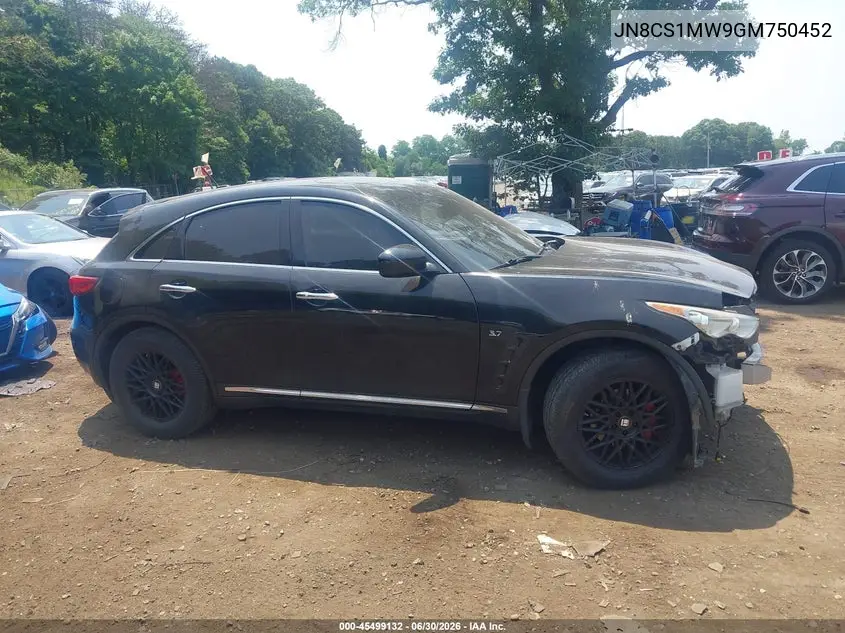 2016 Infiniti Qx70 VIN: JN8CS1MW9GM750452 Lot: 45499132