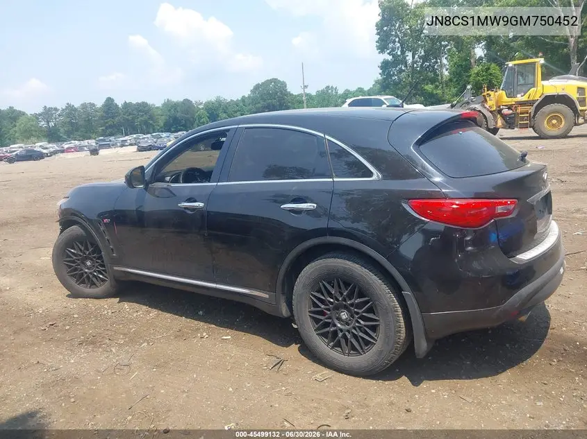 2016 Infiniti Qx70 VIN: JN8CS1MW9GM750452 Lot: 45499132