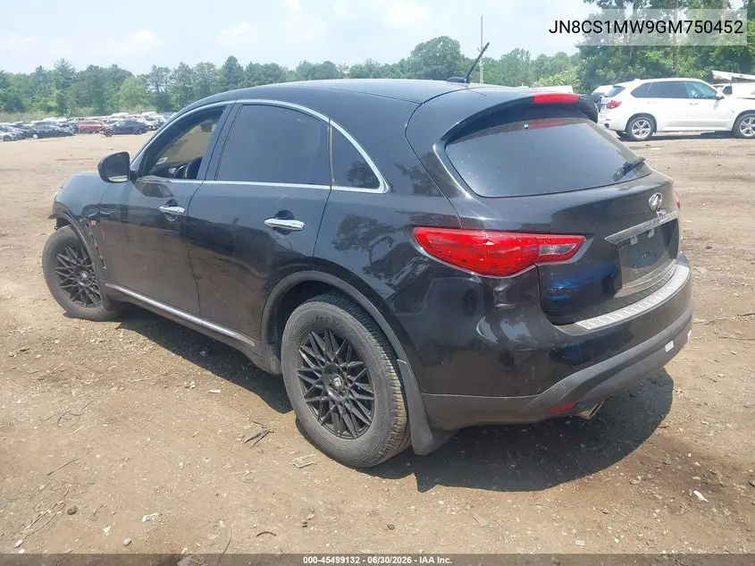 2016 Infiniti Qx70 VIN: JN8CS1MW9GM750452 Lot: 45499132