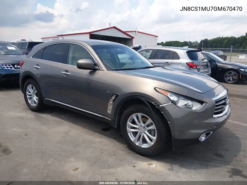 2016 Infiniti Qx70 VIN: JN8CS1MU7GM670470 Lot: 45559308