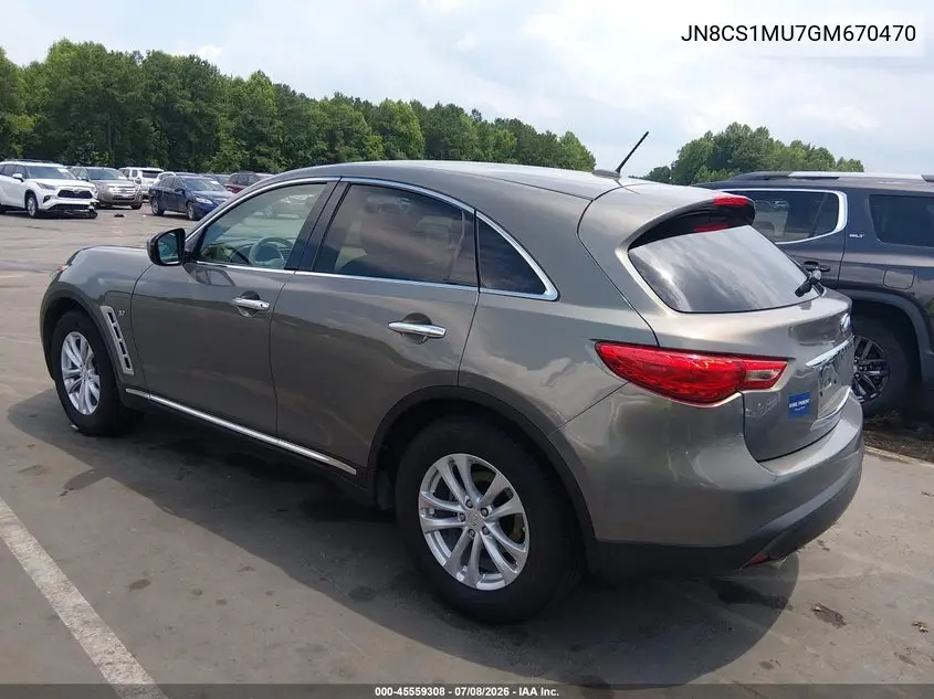 2016 Infiniti Qx70 VIN: JN8CS1MU7GM670470 Lot: 45559308