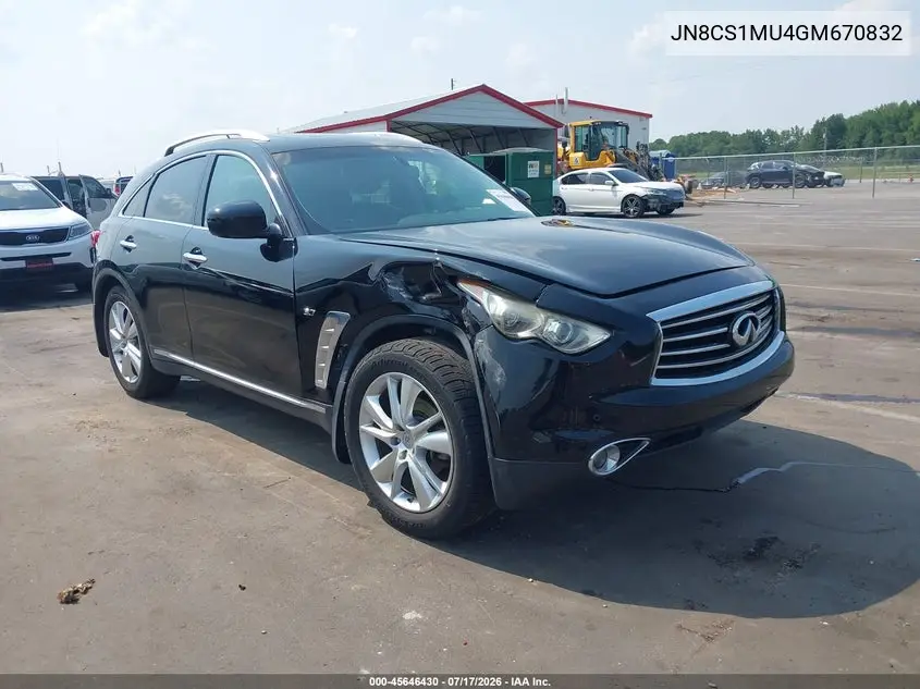 2016 Infiniti Qx70 VIN: JN8CS1MU4GM670832 Lot: 45646430