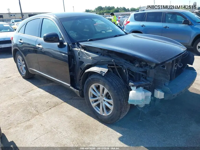2017 Infiniti Qx70 VIN: JN8CS1MU2HM142515 Lot: 45076280
