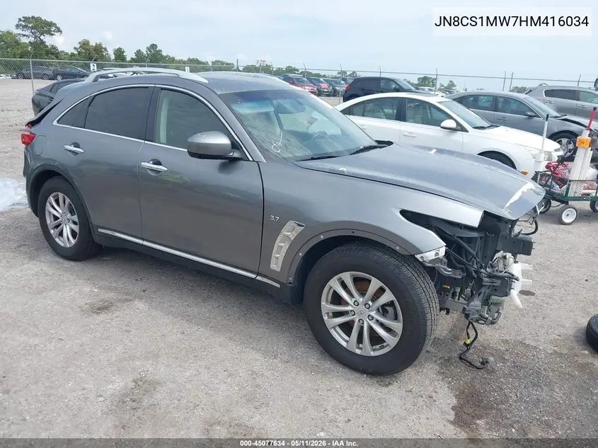 2017 Infiniti Qx70 VIN: JN8CS1MW7HM416034 Lot: 45077634