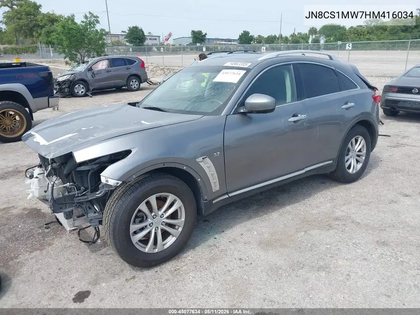 2017 Infiniti Qx70 VIN: JN8CS1MW7HM416034 Lot: 45077634