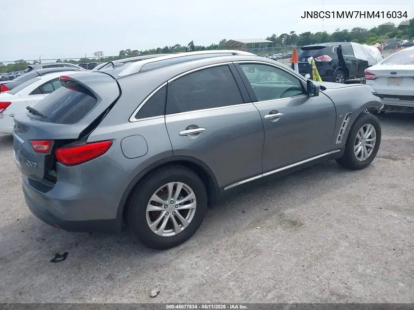 2017 Infiniti Qx70 VIN: JN8CS1MW7HM416034 Lot: 45077634