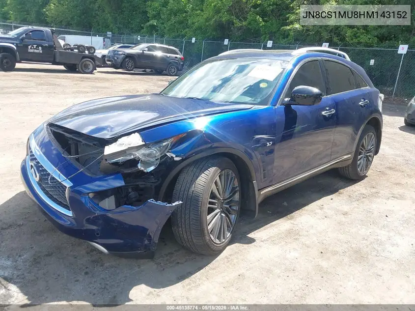 2017 Infiniti Qx70 VIN: JN8CS1MU8HM143152 Lot: 45135774