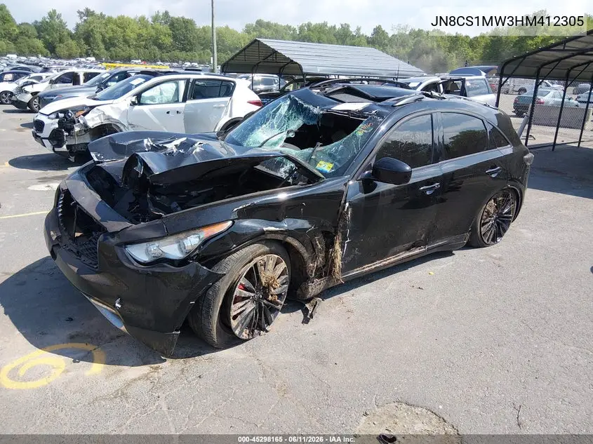 2017 Infiniti Qx70 VIN: JN8CS1MW3HM412305 Lot: 45298165