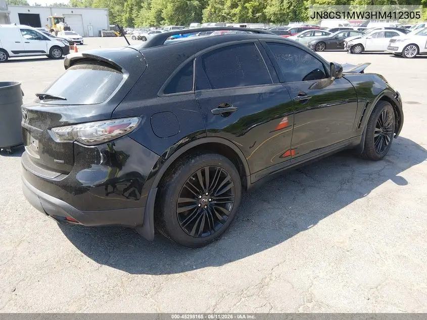 2017 Infiniti Qx70 VIN: JN8CS1MW3HM412305 Lot: 45298165