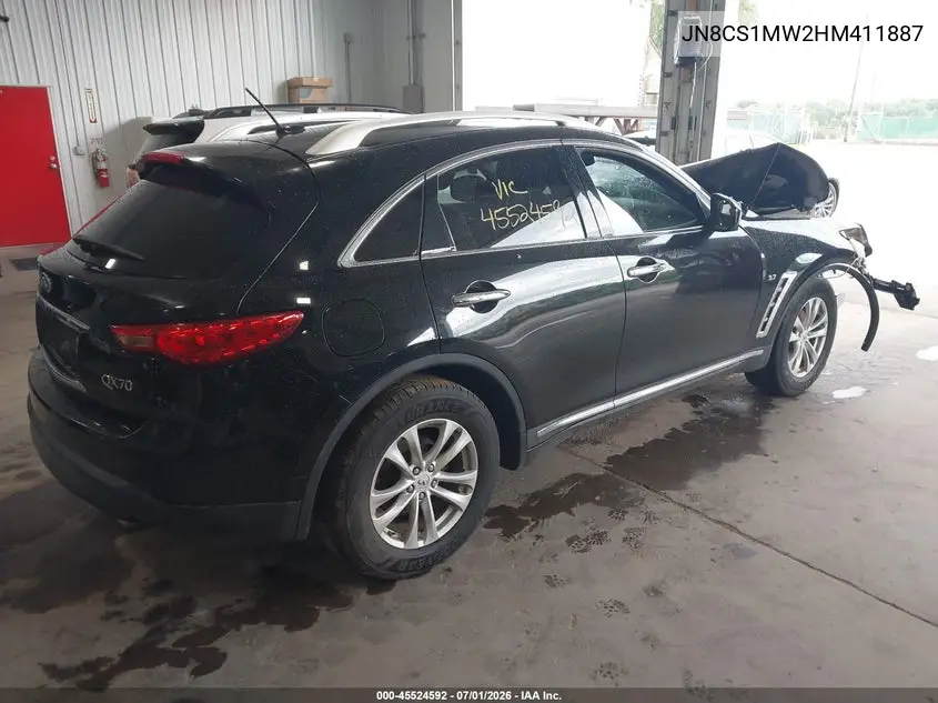 2017 Infiniti Qx70 VIN: JN8CS1MW2HM411887 Lot: 45524592