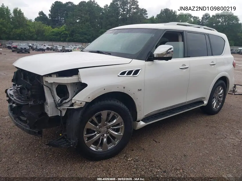 2016 Infiniti Qx80 VIN: JN8AZ2ND1G9800219 Lot: 45263608
