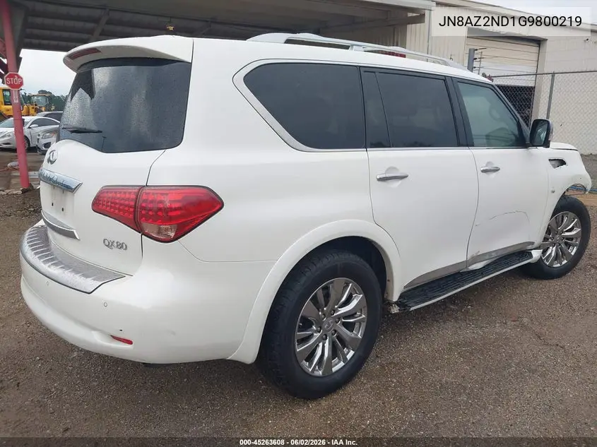2016 Infiniti Qx80 VIN: JN8AZ2ND1G9800219 Lot: 45263608
