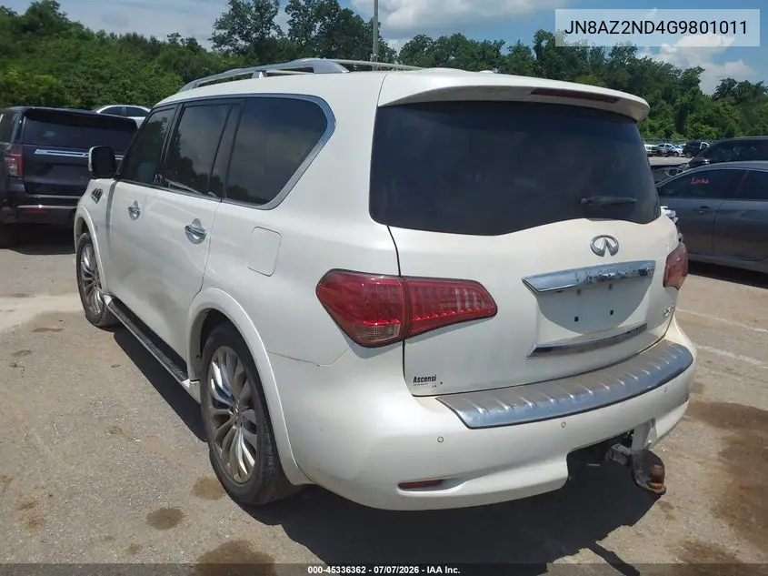 2016 Infiniti Qx80 VIN: JN8AZ2ND4G9801011 Lot: 45336362