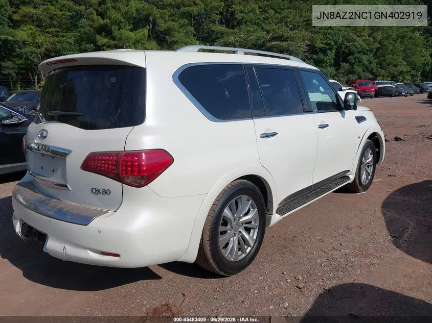 2016 Infiniti Qx80 VIN: JN8AZ2NC1G9402919 Lot: 45483405