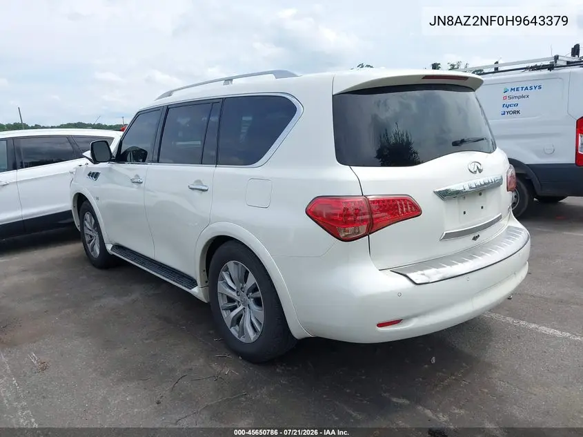 2017 Infiniti Qx80 VIN: JN8AZ2NF0H9643379 Lot: 45650786