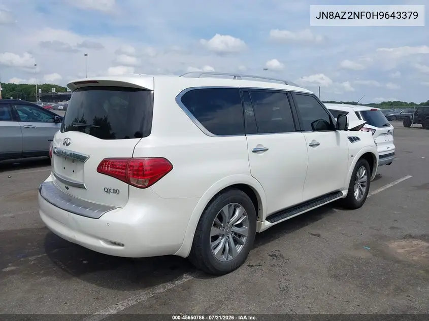 2017 Infiniti Qx80 VIN: JN8AZ2NF0H9643379 Lot: 45650786