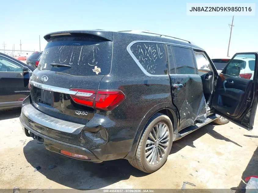 2019 Infiniti Qx80 Luxe VIN: JN8AZ2ND9K9850116 Lot: 45543037