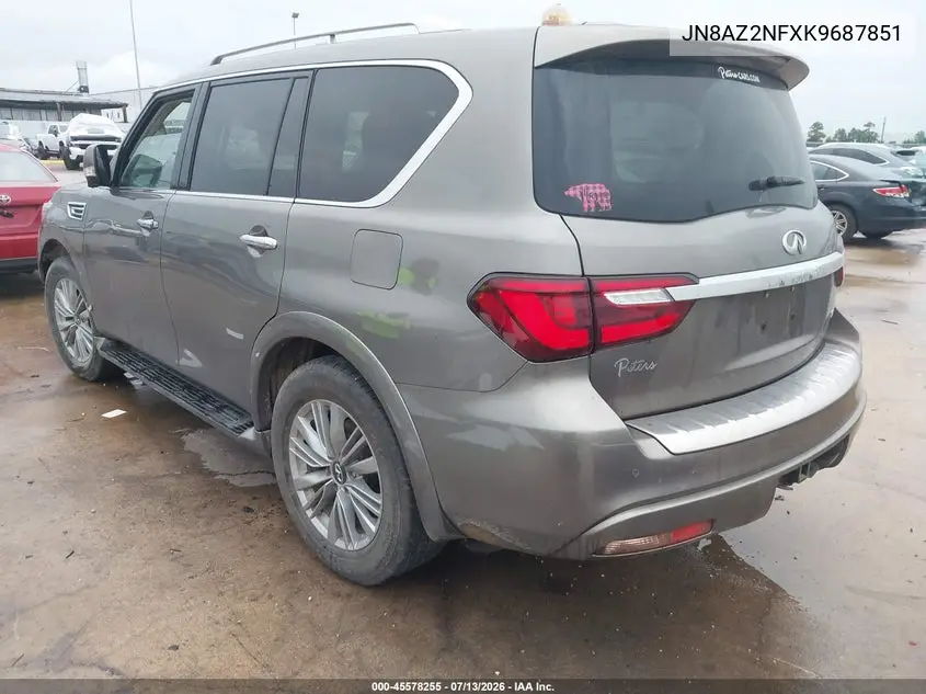 2019 Infiniti Qx80 Luxe VIN: JN8AZ2NFXK9687851 Lot: 45578255