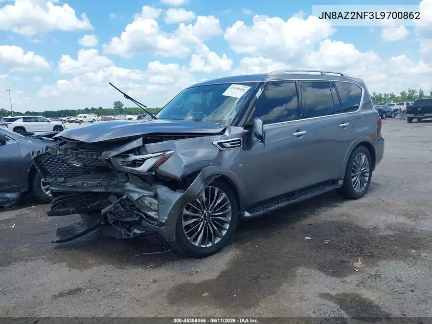 2020 Infiniti Qx80 Luxe VIN: JN8AZ2NF3L9700862 Lot: 45358456
