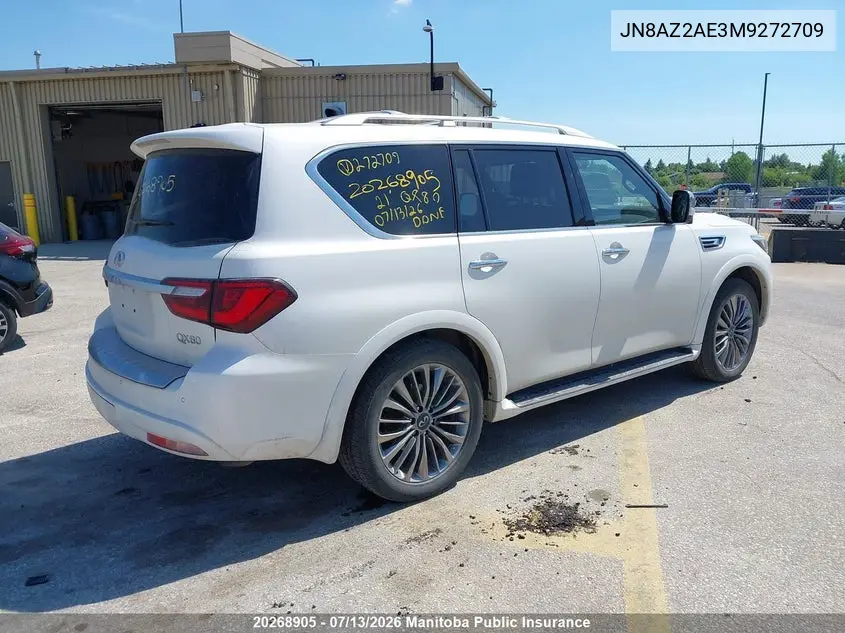 2021 Infiniti Qx80 Luxe/Premium Select VIN: JN8AZ2AE3M9272709 Lot: 20268905