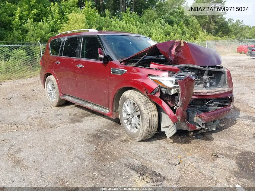 2021 Infiniti Qx80 Luxe VIN: JN8AZ2AF6M9715024 Lot: 45248373