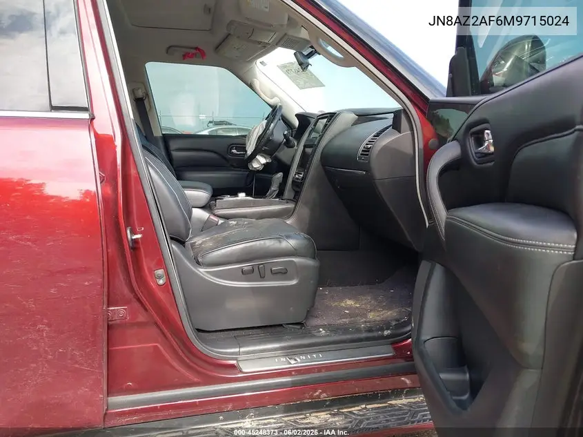 2021 Infiniti Qx80 Luxe VIN: JN8AZ2AF6M9715024 Lot: 45248373