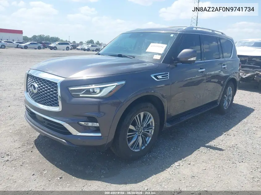 2022 Infiniti Qx80 Luxe VIN: JN8AZ2AF0N9741734 Lot: 45519194