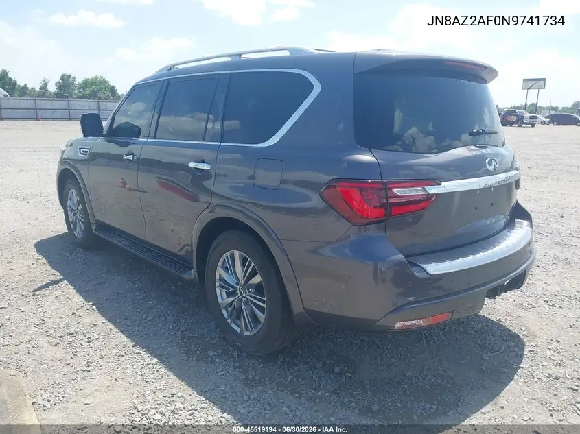 2022 Infiniti Qx80 Luxe VIN: JN8AZ2AF0N9741734 Lot: 45519194
