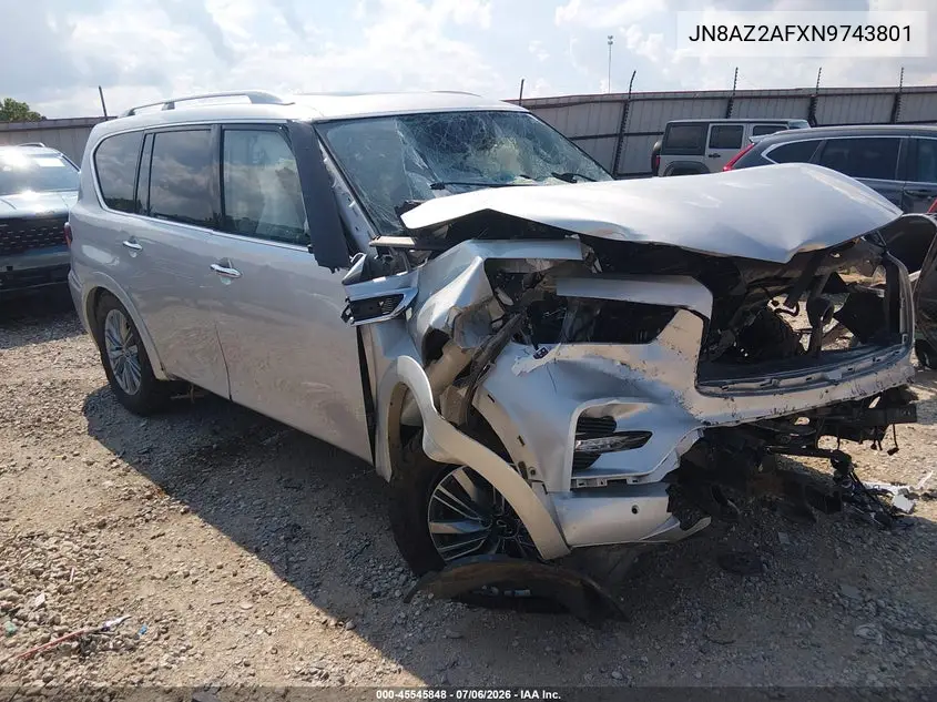 2022 Infiniti Qx80 Luxe VIN: JN8AZ2AFXN9743801 Lot: 45545848