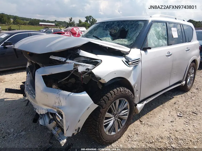 2022 Infiniti Qx80 Luxe VIN: JN8AZ2AFXN9743801 Lot: 45545848