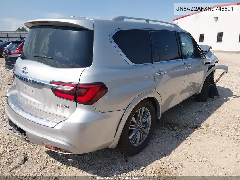 2022 Infiniti Qx80 Luxe VIN: JN8AZ2AFXN9743801 Lot: 45545848