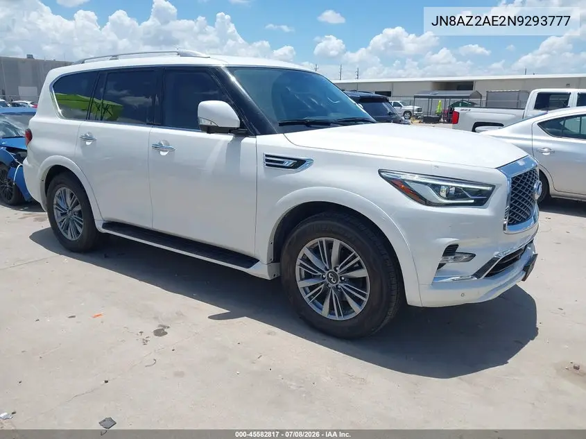 2022 Infiniti Qx80 Luxe Awd VIN: JN8AZ2AE2N9293777 Lot: 45582817