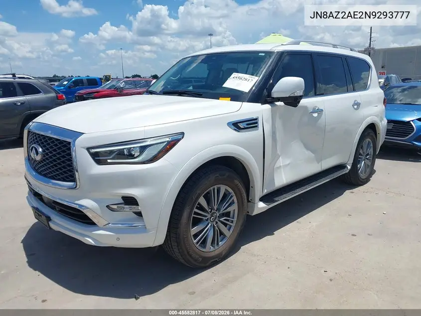2022 Infiniti Qx80 Luxe Awd VIN: JN8AZ2AE2N9293777 Lot: 45582817