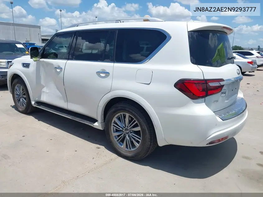 2022 Infiniti Qx80 Luxe Awd VIN: JN8AZ2AE2N9293777 Lot: 45582817