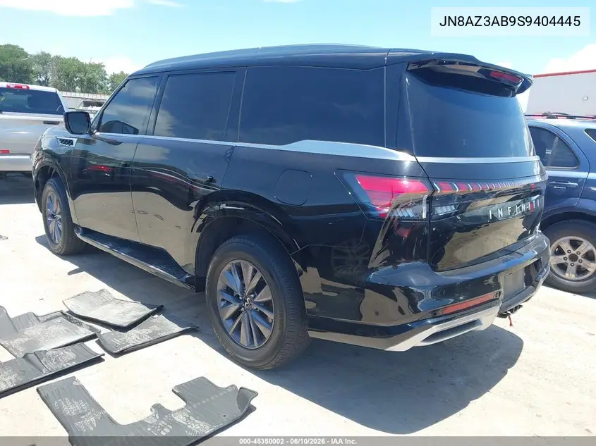 2025 Infiniti Qx80 Pure Awd VIN: JN8AZ3AB9S9404445 Lot: 45350002