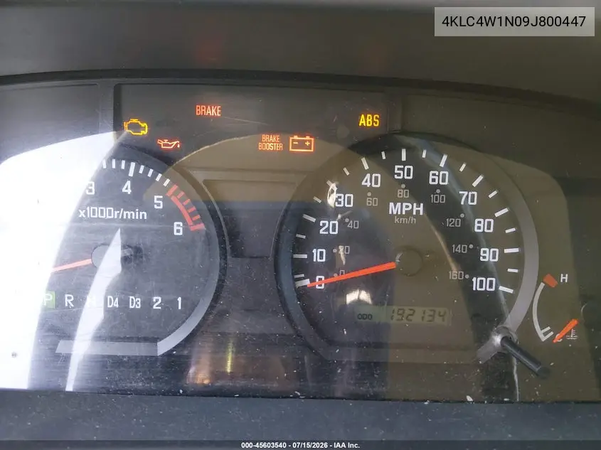 2009 Isuzu Npr Hd Gas Reg VIN: 4KLC4W1N09J800447 Lot: 45603540