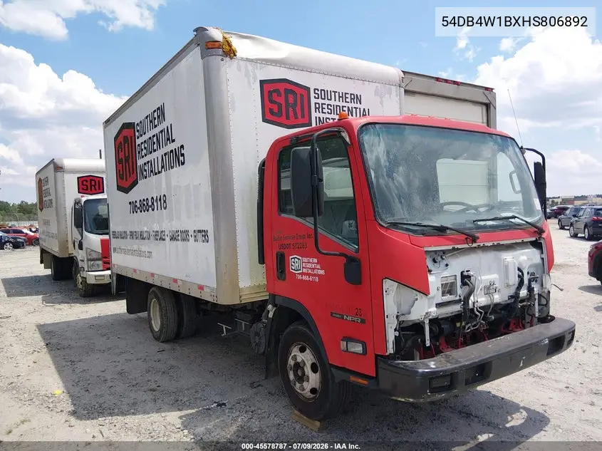 2017 Isuzu Npr Gas Reg VIN: 54DB4W1BXHS806892 Lot: 45578787