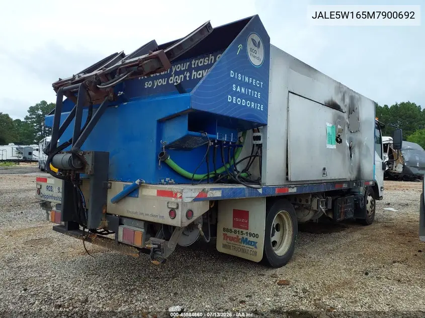2021 Isuzu Nqr VIN: JALE5W165M7900692 Lot: 45584660