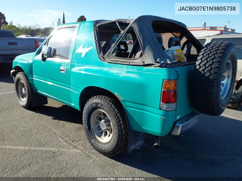 1992 Isuzu Amigo VIN: JACBG07E1N9805738 Lot: 44527562