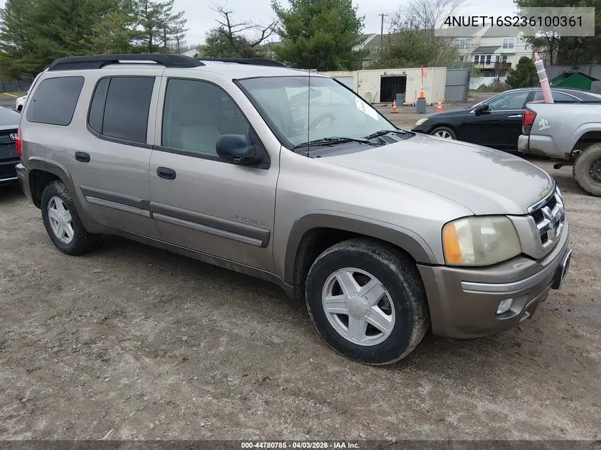 2003 Isuzu Ascender S VIN: 4NUET16S236100361 Lot: 44780785
