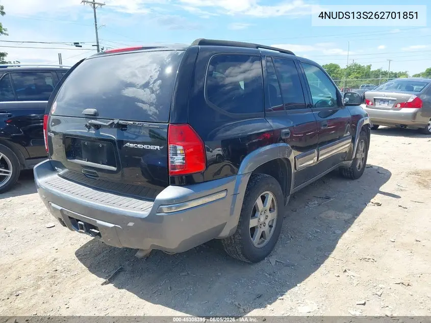 2006 Isuzu Ascender S VIN: 4NUDS13S262701851 Lot: 45308395