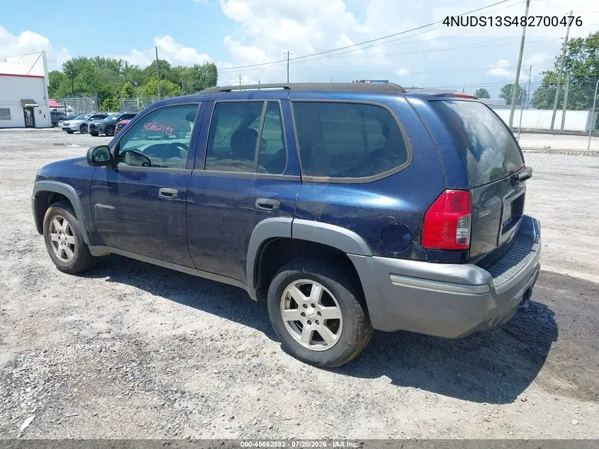 2008 Isuzu Ascender S VIN: 4NUDS13S482700476 Lot: 45662593